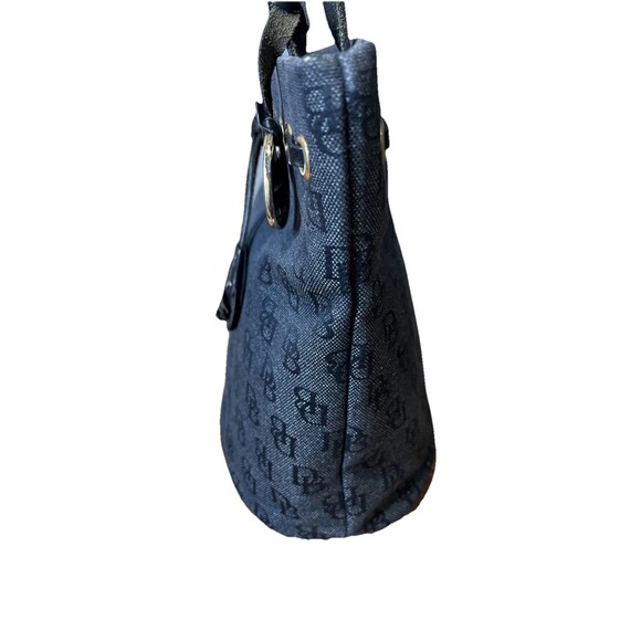 Dooney & Bourke Bucket Bags & Denim Exterior Drawstring  Dooney & Bourke Vintage Signature Monogram Gray Denim Drawstring Bucket Bag